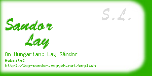 sandor lay business card
